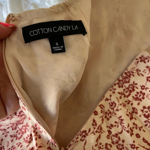 Cotton Candy cream and Pink Bishop Sleeve Sundress - Picture 7 of 9